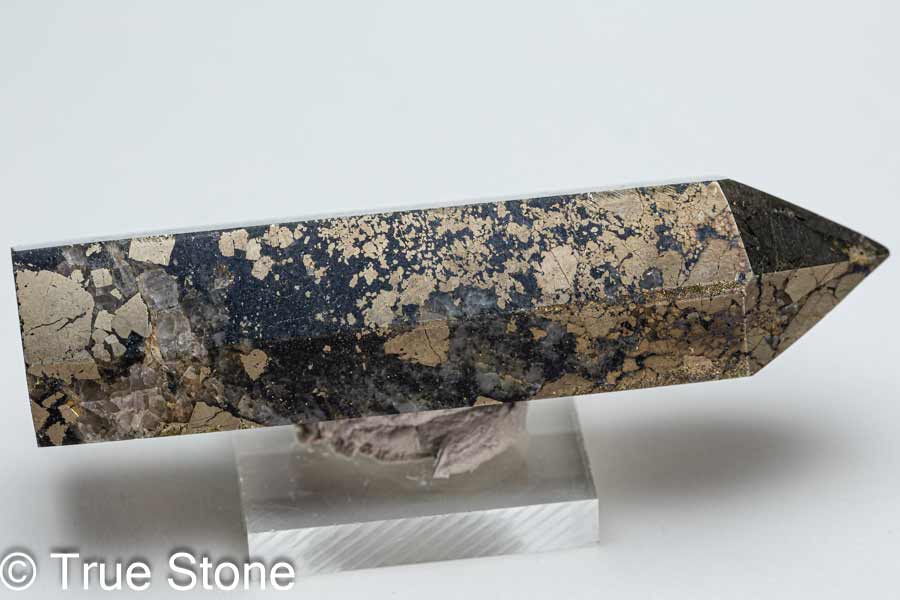 ペルー ワンサラ鉱山 天然 パイライト 石英脈入り 六角柱 タワー 黄鉄鉱 硫化鉱 酸化鉱 マグネタイト