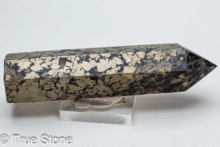 ペルー ワンサラ鉱山 天然 パイライト 六角柱 石英脈入り タワー 黄鉄鉱 硫化鉱 酸化鉱 マグネタイト