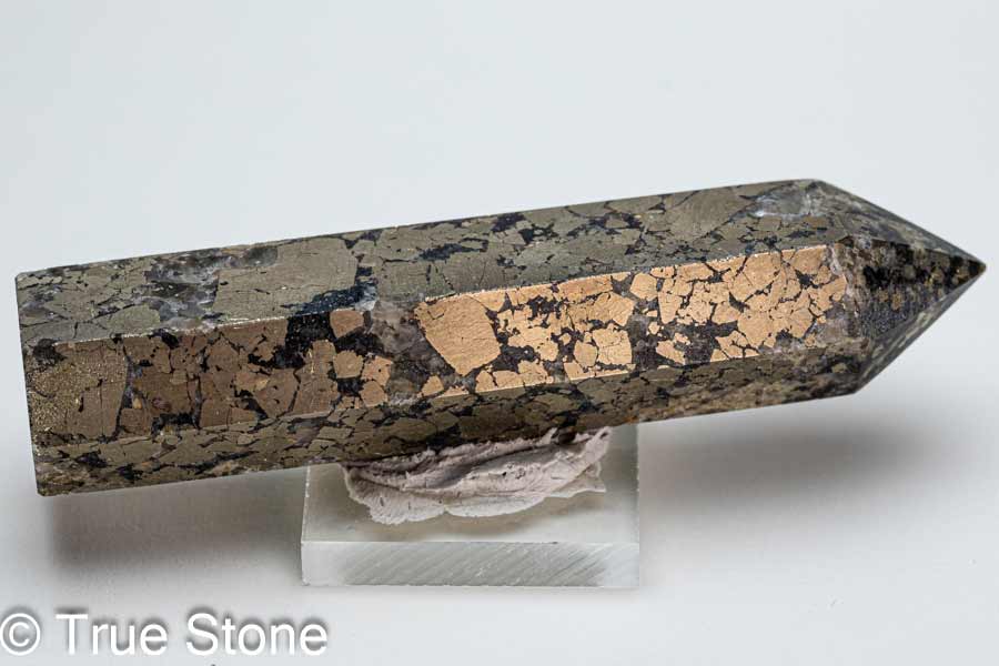 ペルー ワンサラ鉱山 天然 パイライト 六角柱 石英脈入り タワー 黄鉄鉱 硫化鉱 酸化鉱 マグネタイト