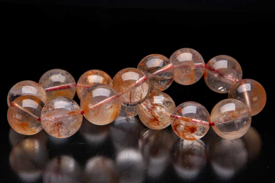 セリサイトインクォーツ セリサイト ブレスレット 粒径15mm ガーデンクォーツ 絹雲母