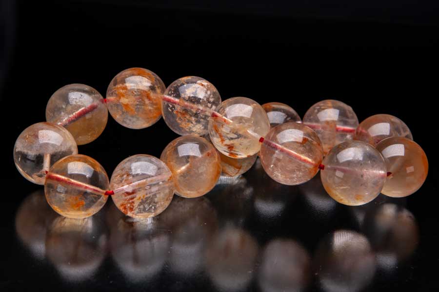 セリサイトインクォーツ セリサイト ブレスレット 粒径15mm ガーデンクォーツ 絹雲母