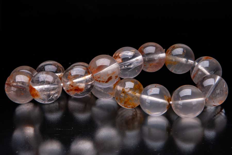 セリサイトインクォーツ セリサイト ブレスレット 粒径13mm-13.8mm ガーデンクォーツ 絹雲母 きぬうんも