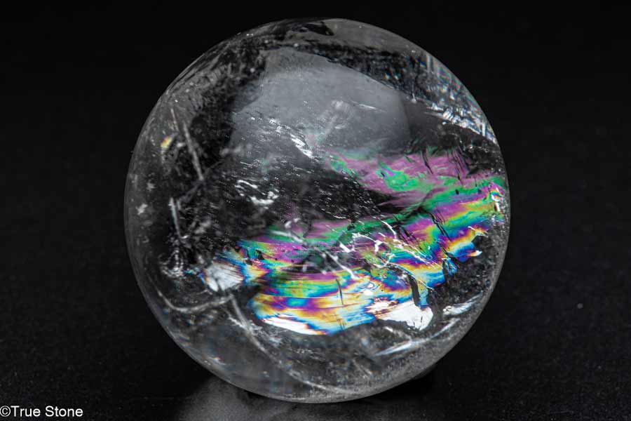  一点物 虹の結晶 アイリスクォーツ 丸玉 内包クラックが描く 天然 レイ...