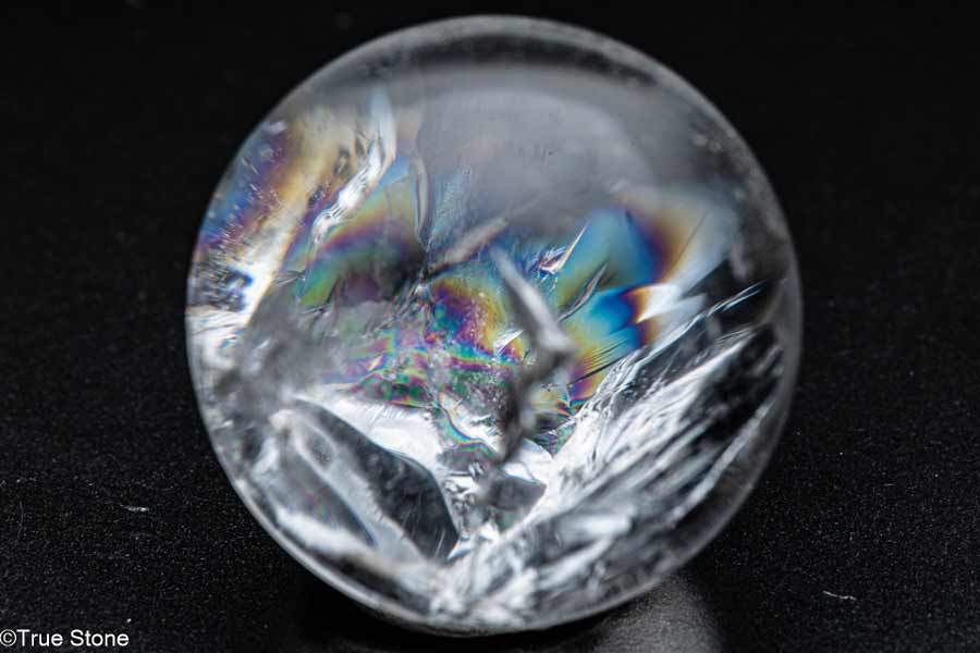  一点物 虹の結晶 アイリスクォーツ 丸玉 内包クラックが描く 天然 レイ...