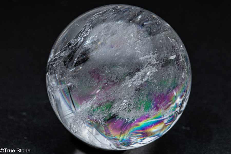  一点物 虹の結晶 アイリスクォーツ 丸玉 内包クラックが描く 天然 レイ...