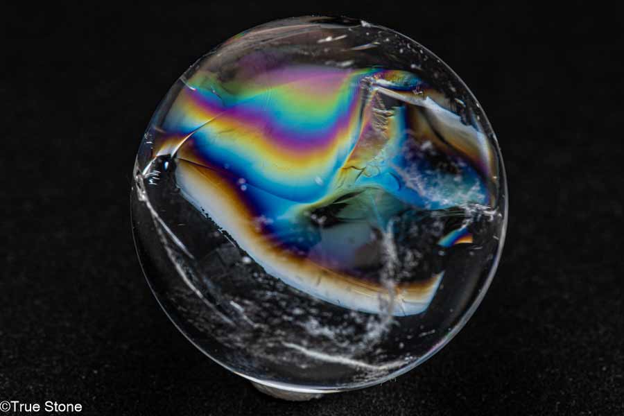 AAA 一点物 虹の結晶 アイリスクォーツ 丸玉 内包クラックが描く 天然 ...