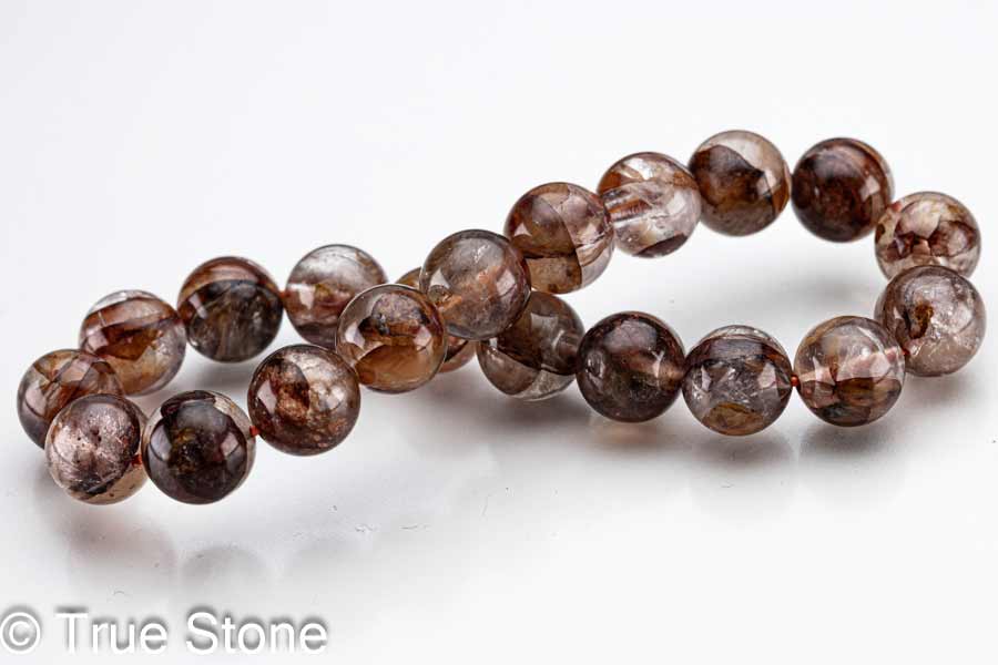 アイアンオキサイドインクォーツ ブレスレット 10.2mm 酸化鉄入り水晶 アイアン オキサイド クォーツ パワーストーン 天然石 原石 浄化