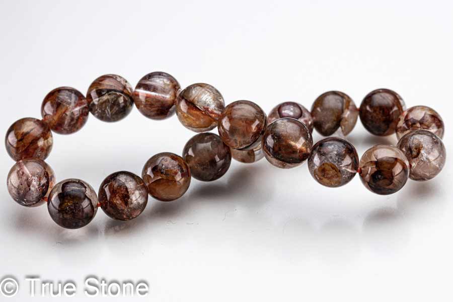 アイアンオキサイドインクォーツ ブレスレット 10.2mm 酸化鉄入り水晶 アイアン オキサイド クォーツ パワーストーン 天然石 原石 浄化