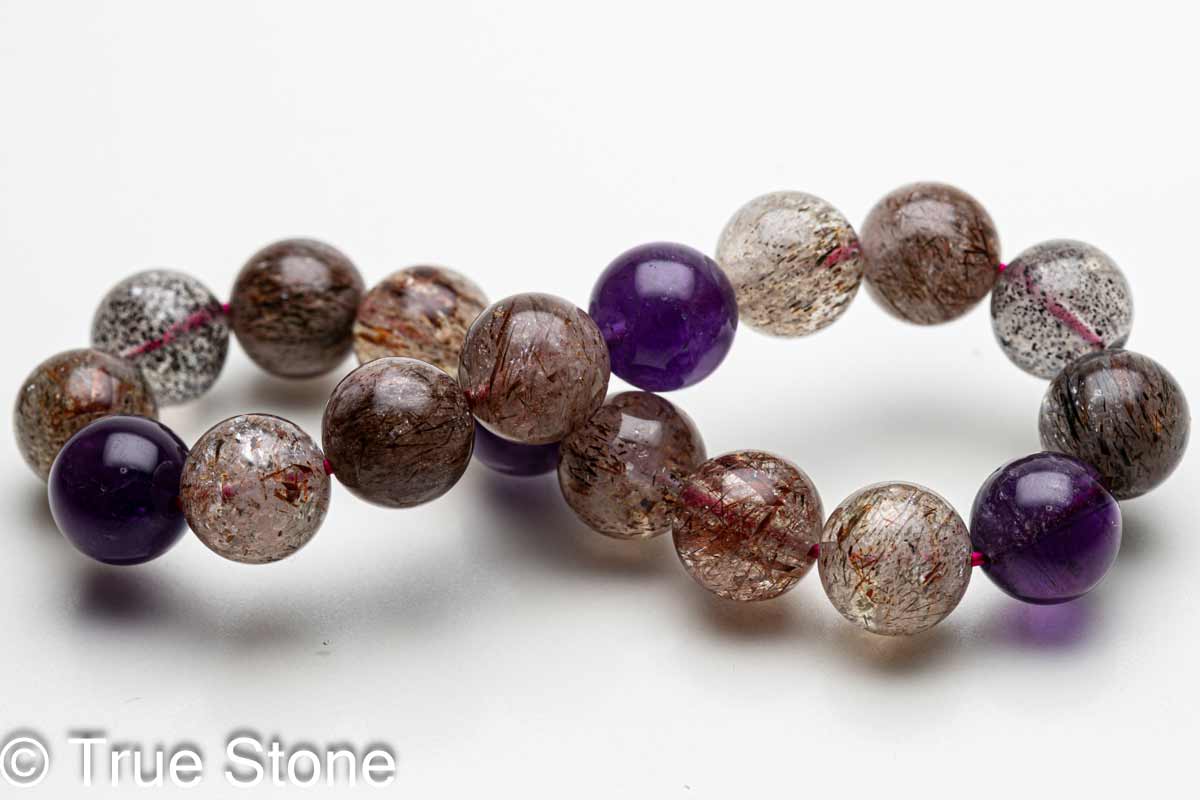 スーパーセブン ブレスレット 10.5mm-10.9mm マルチカラー メロディーストーン セイクリッドセブン レピドクロサイト ゲーサイト