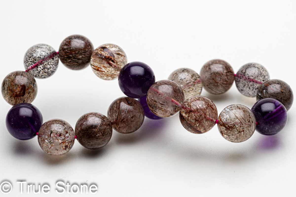 スーパーセブン ブレスレット 10.5mm-10.9mm マルチカラー メロディーストーン セイクリッドセブン レピドクロサイト ゲーサイト