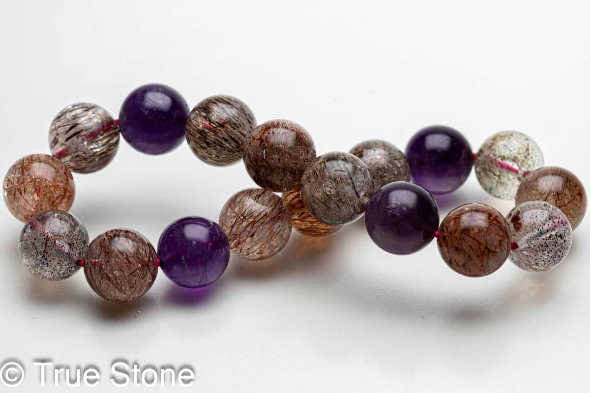 スーパーセブン ブレスレット 10.5mm-11mm マルチカラー メロディーストーン セイクリッドセブン レピドクロサイト ゲーサイト