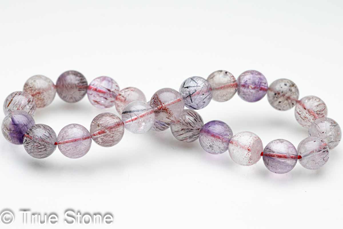 スーパーセブン ブレスレット 7.5mm-7.9mm メロディーストーン セイクリッドセブン ルチル ゲーサイト アメジスト スモーキークォーツ