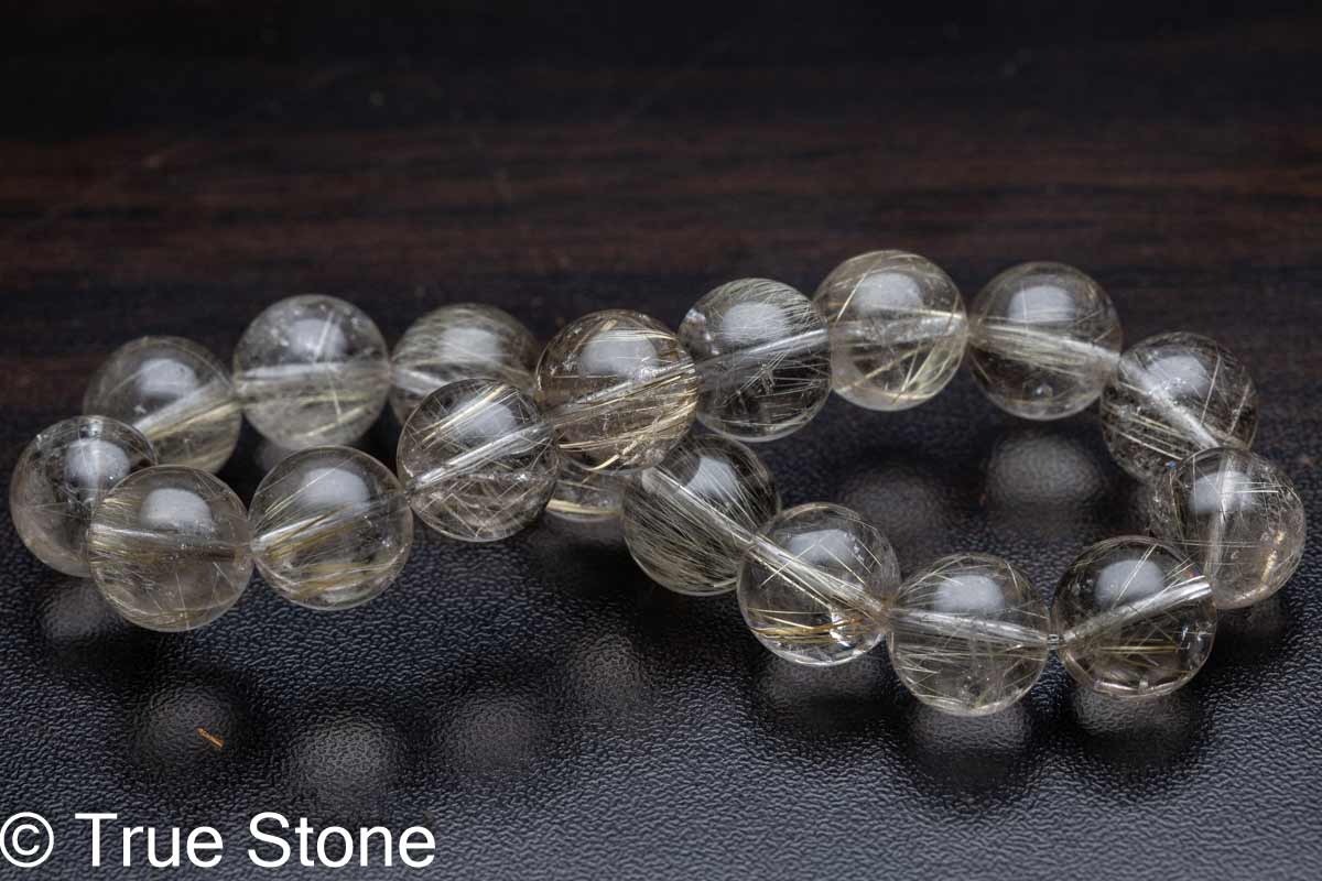 ゴールド 金針 ルチルクォーツ ブレスレット 11mm-11.3mm ルチル クォーツ ルチレイテッドクォーツ 浄化　原石 天然石