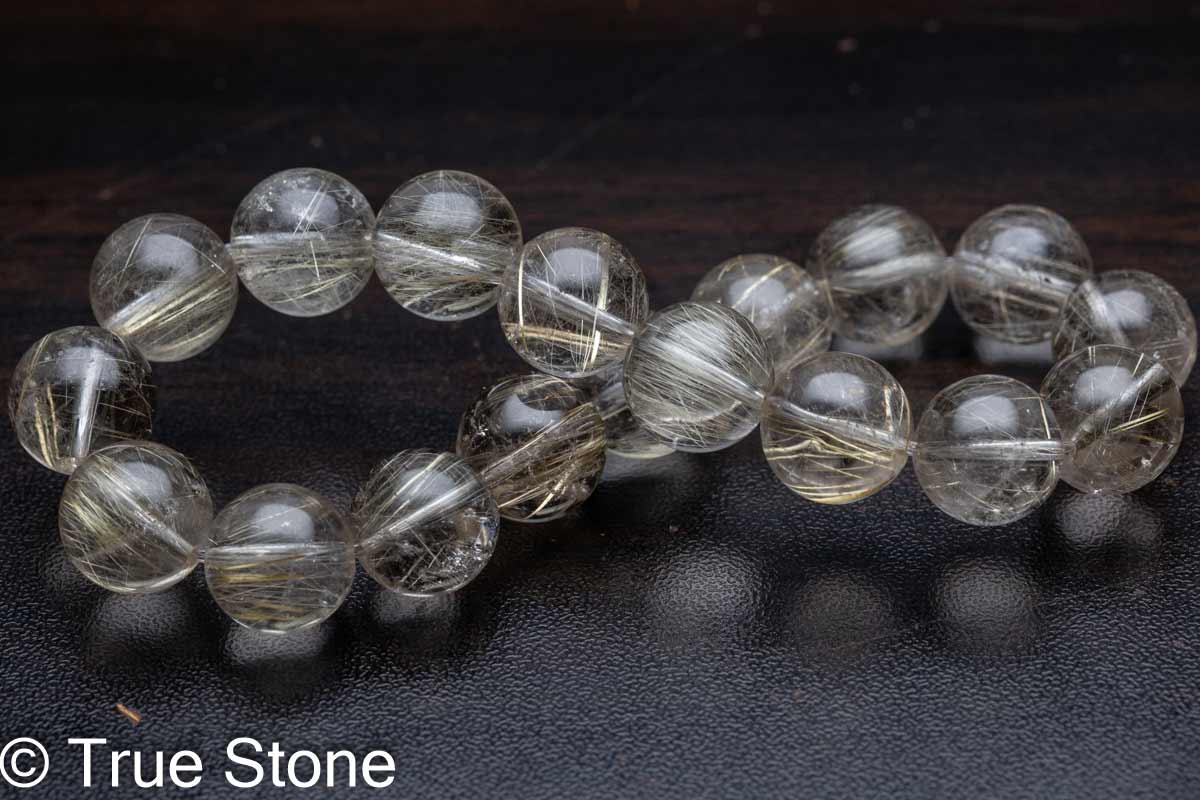 ゴールド 金針 ルチルクォーツ ブレスレット 11mm-11.3mm ルチル クォーツ ルチレイテッドクォーツ 浄化　原石 天然石