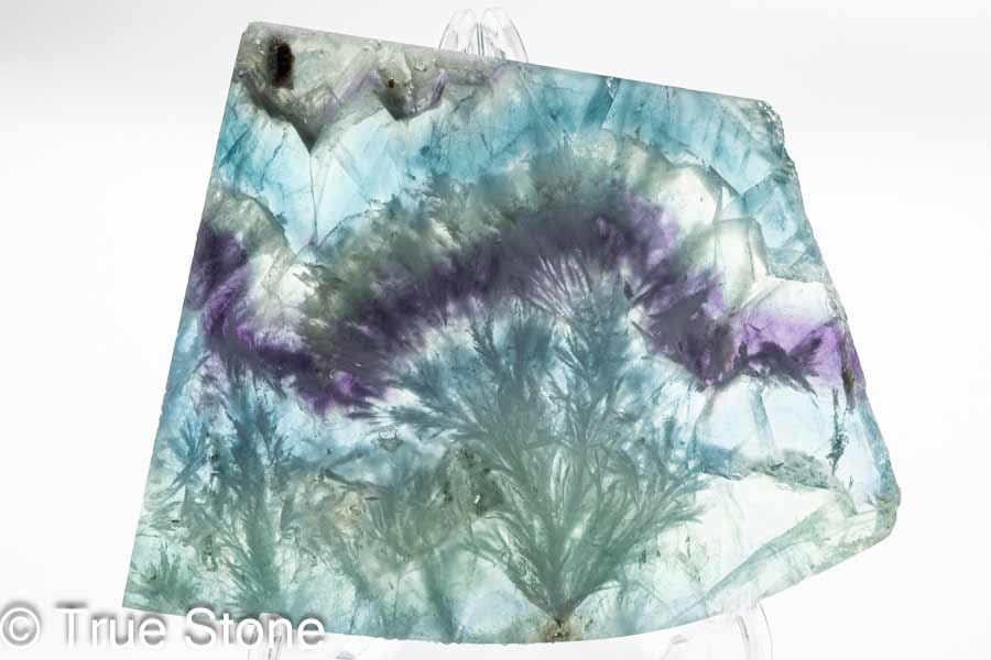 エンジェルフェザーフローライト スライス 天使の羽根 フェザーインフローライト フローライト バイカラーフローライト 天然石 原石