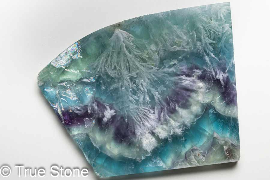 エンジェルフェザーフローライト スライス 天使の羽根 フェザーインフローライト フローライト バイカラーフローライト 天然石 原石