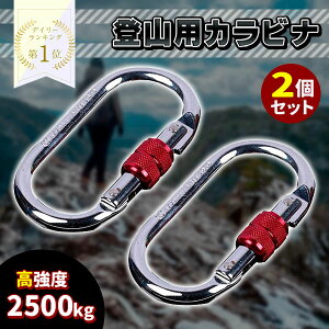 登山用 カラビナ 2個セット 25KN クライミングカラビナ ハードスチール スクリューロック レスキュー 登山用具 操作簡単 超軽量 片手 簡単 ヨガ ハンモック 高所作業 登山 ボルダリング アウトドアスクリュ