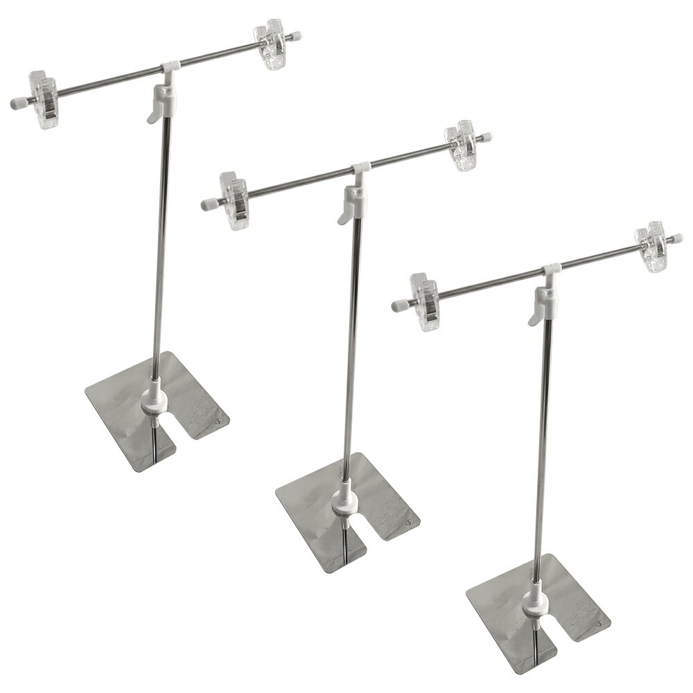 POPスタンド ポップスタンド 3個 3本 セット 販促用 横30cm 縦40ー75cm クリップ ポスタースタンド 簡..