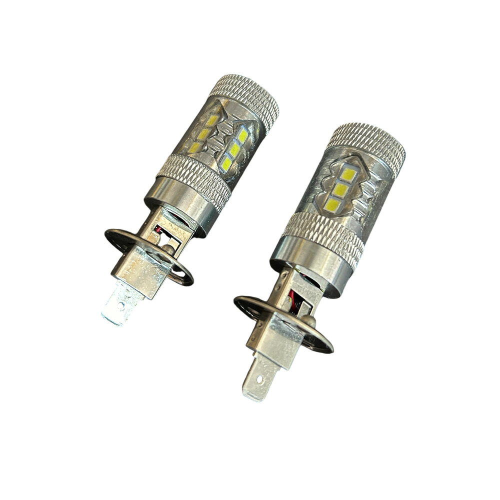 LED�ե������� 80W H1 ���� 12V ���� 6000K �ۥ磻�� �� LED 16����� �ե����饤�� 2�ĥ��å�