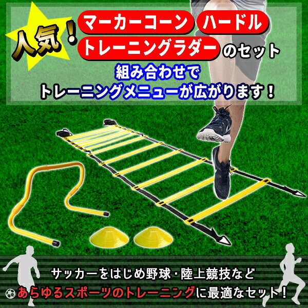トラストナインのラダー　ミニハードル　6個　マーカーコーン 24個　セット 瞬発力 トレーニング 機敏性 バランス 強化 サッカー 陸上 野球 反射神経ハードルセット 連結可能 トレーニング プレート13枚ハードル
