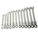 首ふり ラチェット メガネレンチ 12本セット 8~19mm 工具 ソケット スパナ ボルト
