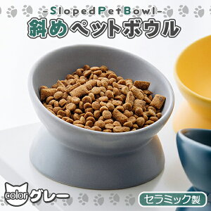 フードボウル 犬 猫 ペット ペットボウル 餌皿 陶器 15度 斜め 傾斜 食べやすい 食器 スタンド 脚付き セラミック おしゃれ エサ皿 えさ皿 お皿 餌 エサ えさ こぼれにくい 割れにくい 小型犬 中型犬 いぬ ねこ イヌ ネコ ペット用 グレー