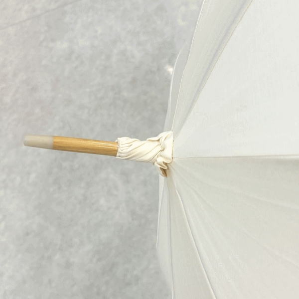 日傘 レディース 刺しゅう 46cm パラソル 高級日傘 536L017 ユリ 花柄 刺しゅう ウッド 木 ベージュ UV 傘 紫外線防止 長傘 落ち着いた 日本製