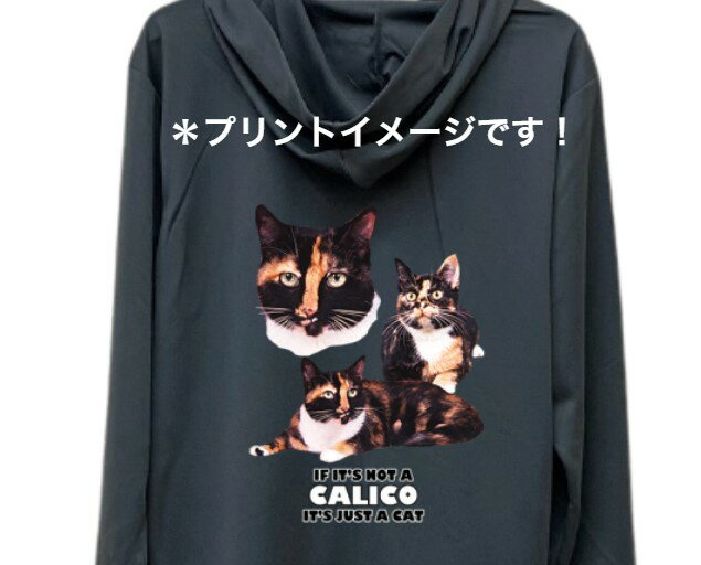 【送料無料】三毛猫 カリコキャット キャット cat ネコ 猫 ねこ ドライジップ パーカー 薄手 長袖 散歩 スポーツ 海 マリンウエア ジップアップ 紫外線...
