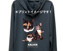 【送料無料】三毛猫　カリコキャット キャット cat ネコ 猫 ねこ ドライジップ パーカー 薄手 長袖 散歩 スポーツ 海 マリンウエア ジップアップ 紫外線 UVカット レディース メンズ ユニセックス シンプル かわいい ペアルック おしゃれ オフ会 母の日