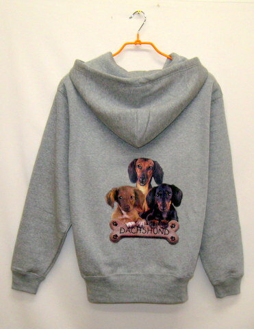 ダックスフンド ダックスフント柄のスウェットフルジップパーカーです。(BIS） 送料無料