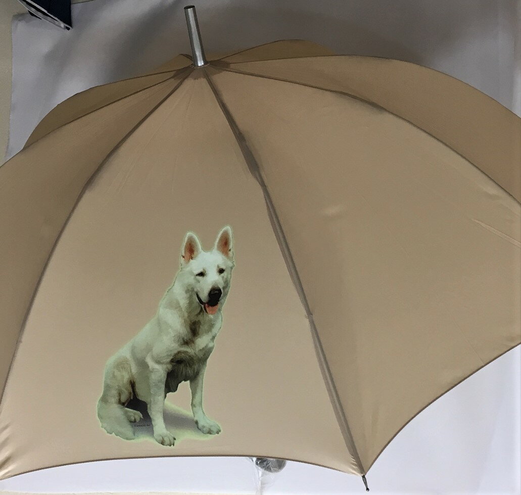 ジャーマンシェパードホワイト(P) 傘 65cm 直径110cm レディース メンズ 男女兼用 雨傘 かわいい おしゃれ 梅雨 レイングッズ UVカット 風に強...