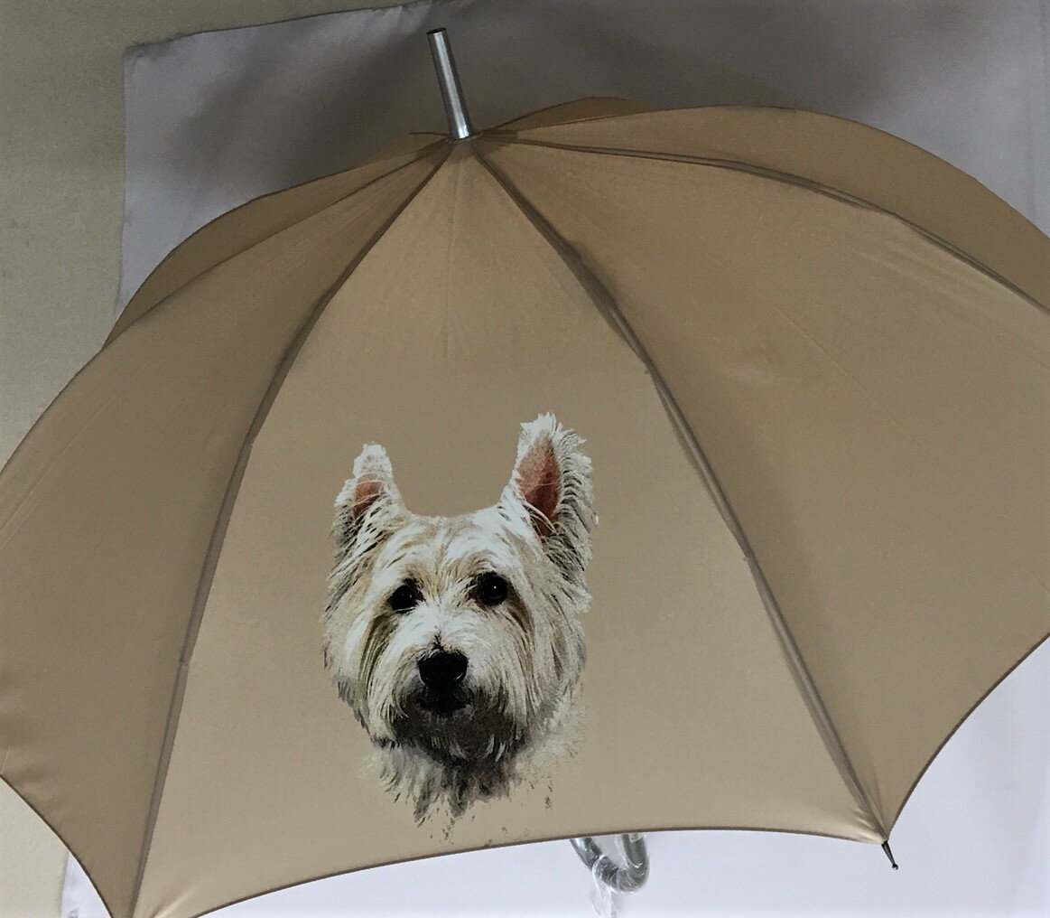 ウエストハイランドホワイトテリア(W-50)ウエスティー 傘 65cm 直径110cm レディース メンズ 男女兼用 雨傘 かわいい おしゃれ 梅雨 レイングッ...