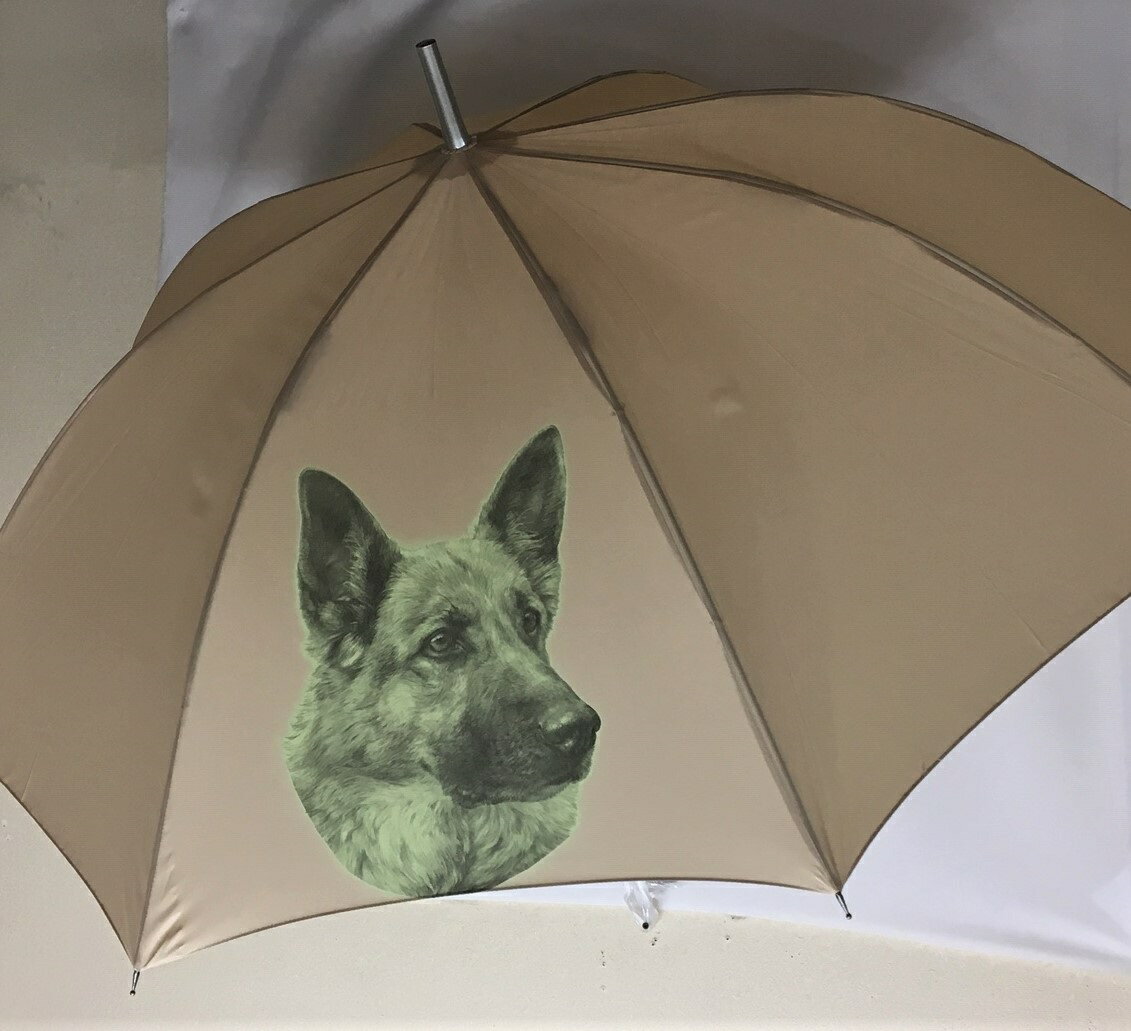 ジャーマンシェパード エンピツ 傘 65cm 直径110cm レディース メンズ 男女兼用 雨傘 かわいい おしゃれ 梅雨 レイングッズ UVカット 風に強い 耐風 犬柄 いぬ 犬グッズ 犬プリント 父の日