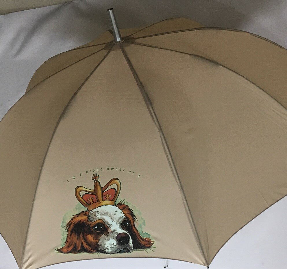 キャバリア（マンガ） 傘 65cm 直径110cm レディース メンズ 男女兼用 雨傘 かわいい おしゃれ 梅雨 レイングッズ UVカット 風に強い 耐風 犬柄 いぬ 犬グッズ 犬プリント 父の日