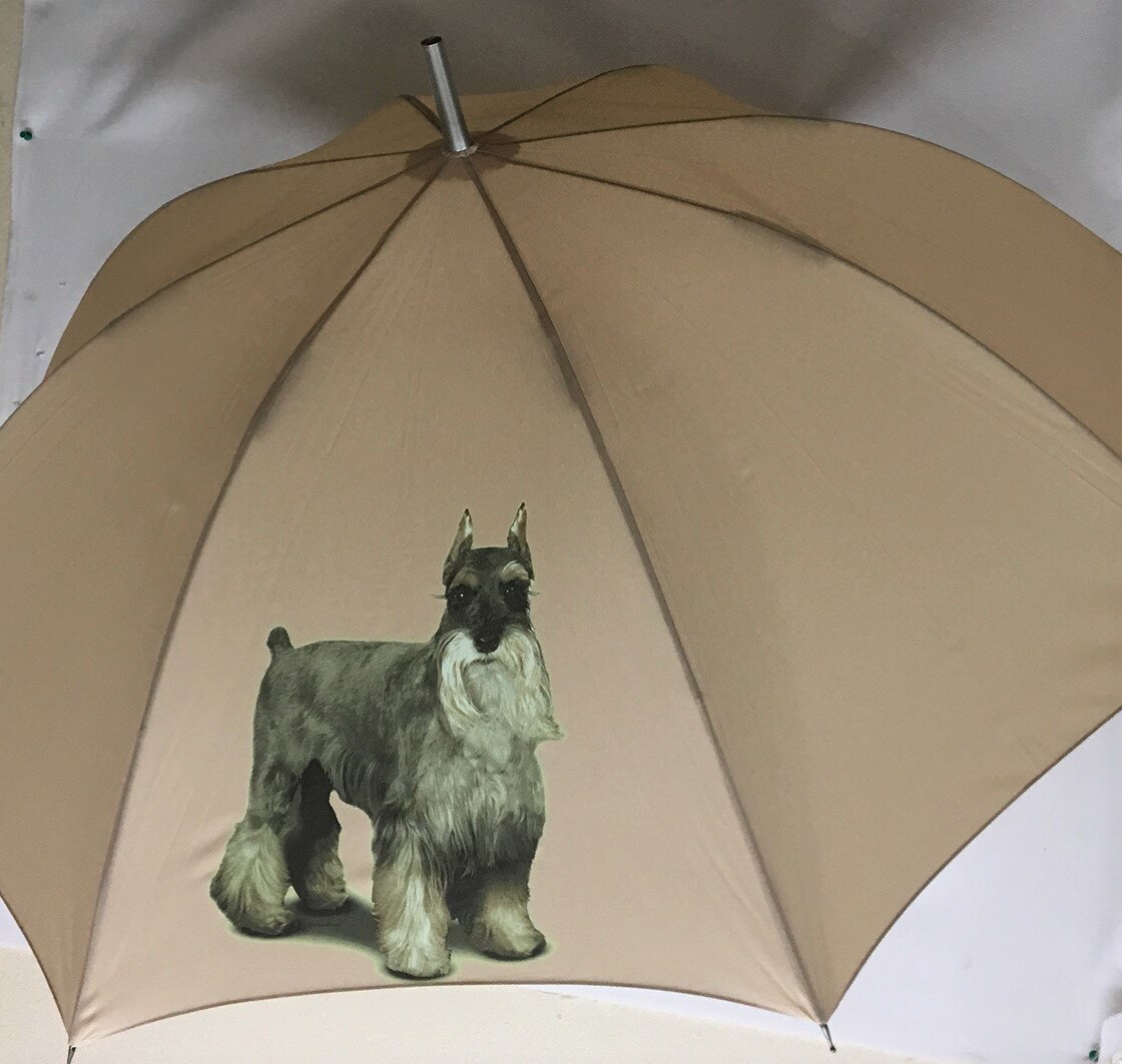 シュナウザー（P） 傘 65cm 直径110cm レディース メンズ 男女兼用 雨傘 かわいい おしゃれ 梅雨 レイングッズ UVカット 風に強い 耐風 犬柄 いぬ 犬グッズ 犬プリント 父の日
