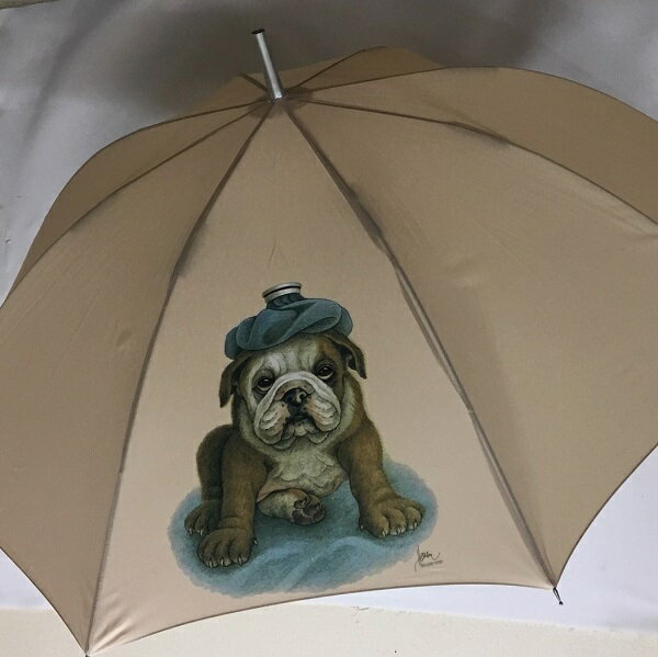 ブルドッグ ブル （氷のう）ブルドッググッズ 傘 65cm 直径110cm レディース メンズ 男女兼用 雨傘 かわいい おしゃれ 梅雨 レイングッズ UVカット 風に強い 耐風 犬柄 いぬ 犬グッズ 犬プリント 父の日