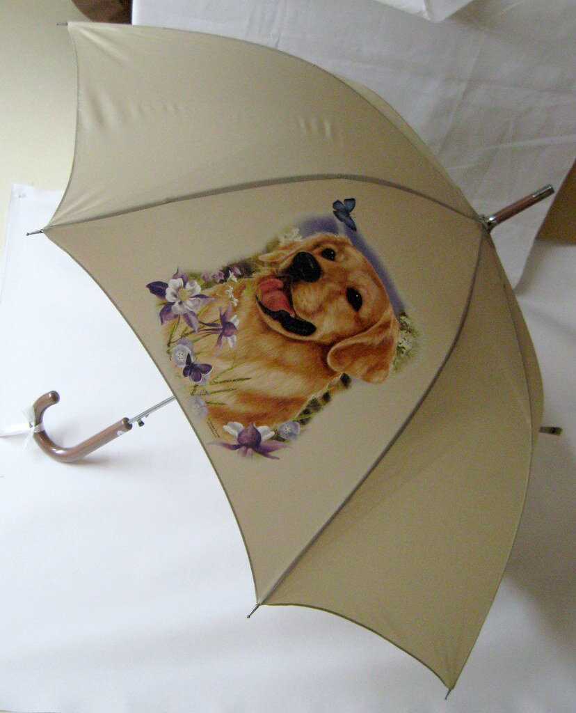 ゴールデンレトリーバー(お花) 傘 65cm 直径110cm レディース メンズ 男女兼用 雨傘 かわいい おしゃれ 梅雨 レイングッズ UVカット 風に強い ...