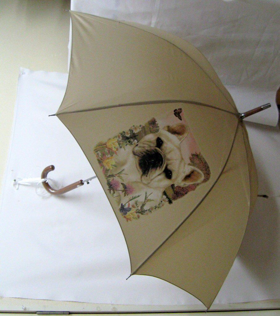 フレンチブルドッグ フレブル ワンタッチ(お花) 傘 65cm 直径110cm レディース メンズ 男女兼用 雨傘 晴雨兼用 かわいい おしゃれ 梅雨 レイング...