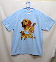 ラブラドールレトリーバ・レトリーバー (イエローラブカレッジ) tシャツ 半袖 カットソー 丸首型 クルーネック 綿100% トップス レディース メンズ シン...