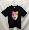 ウルフ (【ネオンカラー】)動物狼 オオカミ tシャツ 半袖 カットソー 丸首型 クルーネック 綿100% トップス レディース メンズ シンプル かわいい お...