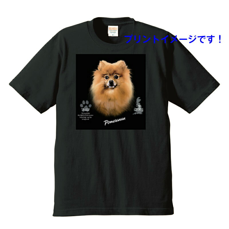 ポメラニアン パピー (W) tシャツ 半袖 カットソー 丸首型 クルーネック 綿100% トップス レディース メンズ シンプル かわいい おしゃれ イベント お揃い ドッグ 犬 犬柄 いぬ 犬プリント 犬種別 犬グッズ 父の日