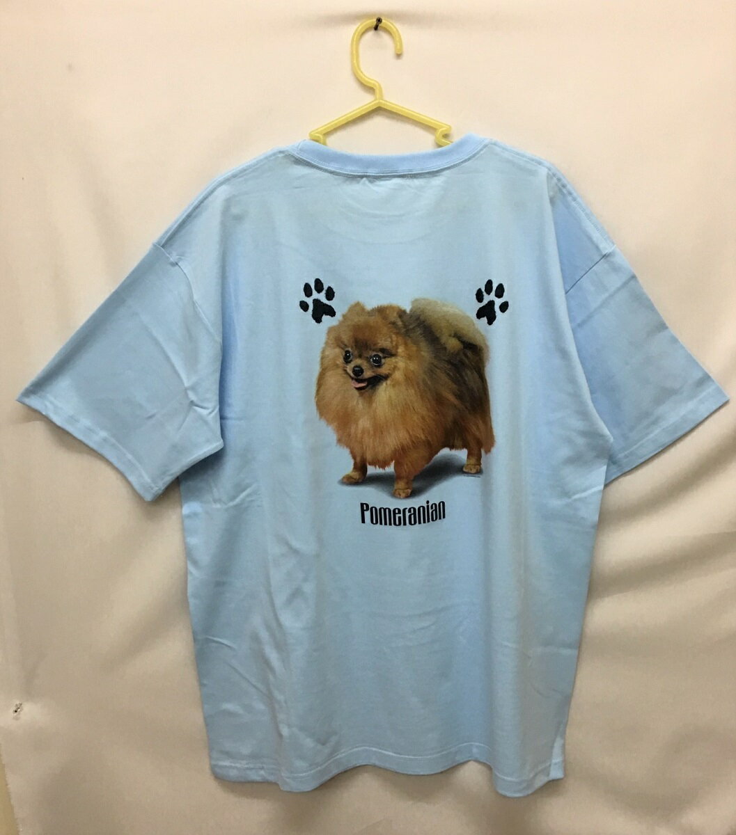 ポメラニアン (P) tシャツ 半袖 カットソー 丸首型 クルーネック 綿100% トップス レディース メンズ シンプル かわいい おしゃれ イベント お揃い ドッグ 犬 犬柄 いぬ 犬プリント 犬種別 犬グッズ 父の日