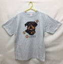 楽天犬と動物　トラストワンポイントロットワイラー（ハート） tシャツ 半袖 カットソー 丸首型 クルーネック 綿100％ トップス レディース メンズ シンプル かわいい おしゃれ イベント お揃い ドッグ 犬 犬柄 いぬ 犬プリント 犬種別 犬グッズ 母の日