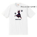 ミニチュアピンシャー (P) tシャツ 半袖 カットソー 丸首型 クルーネック 綿100% トップス レディース メンズ シンプル かわいい おしゃれ イベント お揃い ドッグ 犬 犬柄 いぬ 犬プリント 犬種別 犬グッズ ミニピン