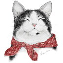 キャット (バンダナキャット) 猫 ネコ tシャツ 半袖 カットソー 丸首型 クルーネック 綿100% トップス レディース メンズ シンプル かわいい おしゃ...