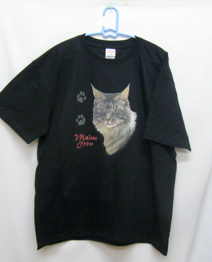 【期間限定ポイント2倍】キャット H ネコ 猫 メインクーン tシャツ 半袖 カットソー 丸首型 クルーネック 綿100% トップス レディース メンズ シンプル かわいい おしゃれ イベント お揃い 動…