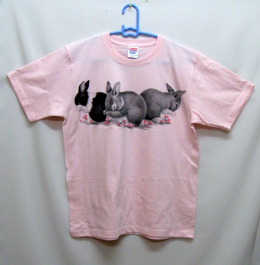 ウサギ ラビット tシャツ 半袖 カットソー 丸首型 クルーネック 綿100% トップス レディース メンズ シンプル かわいい おしゃれ イベント お揃い 動...