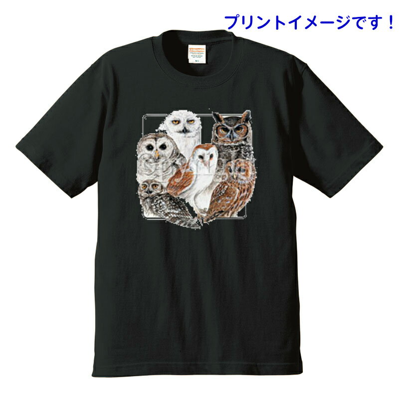 鳥 猛禽類 フクロウ トリ バード tシャツ 半袖 カットソー 丸首型 クルーネック 綿100% トップス レディース メンズ シンプル かわいい おしゃれ イ...