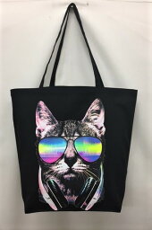 【期間限定P5倍】猫 キャット (DJキャット) ネコ ねこ 猫グッズ トートバッグ エコバッグ マイバッグ【Lサイズ/大】かわいい おしゃれ レディース メンズ 男女兼用 a4 大きめ キャンバス 動物 アニマル ペット オーナーグッズ 母の日