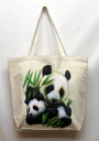 パンダ トートバッグ エコバッグ マイバッグ【Lサイズ/大】かわいい おしゃれ レディース メンズ 男女兼用 a4 大きめ キャンバス 動物 アニマル ペット オーナーグッズ